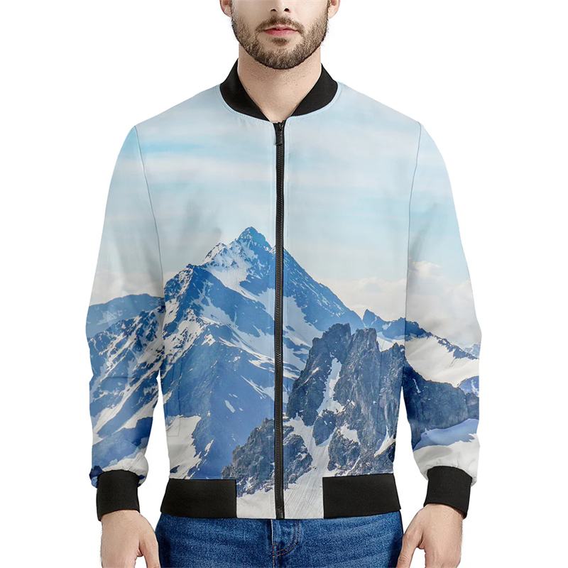 Quality Winter Clothing Bomber Jacket - แจ็คเก็ตบอมเบอร์พิมพ์ลาย3D ภูเขาเสื้อวอร์มสำหรับผู้ชายผู้หญิงฤดูใบไม้ร่วงที่มีคุณภาพดีใหม่ชุดวอร์มเสื้อโค้ทเสื้อผ้าแฟชั่นสำหรับเด็กผู้ชาย