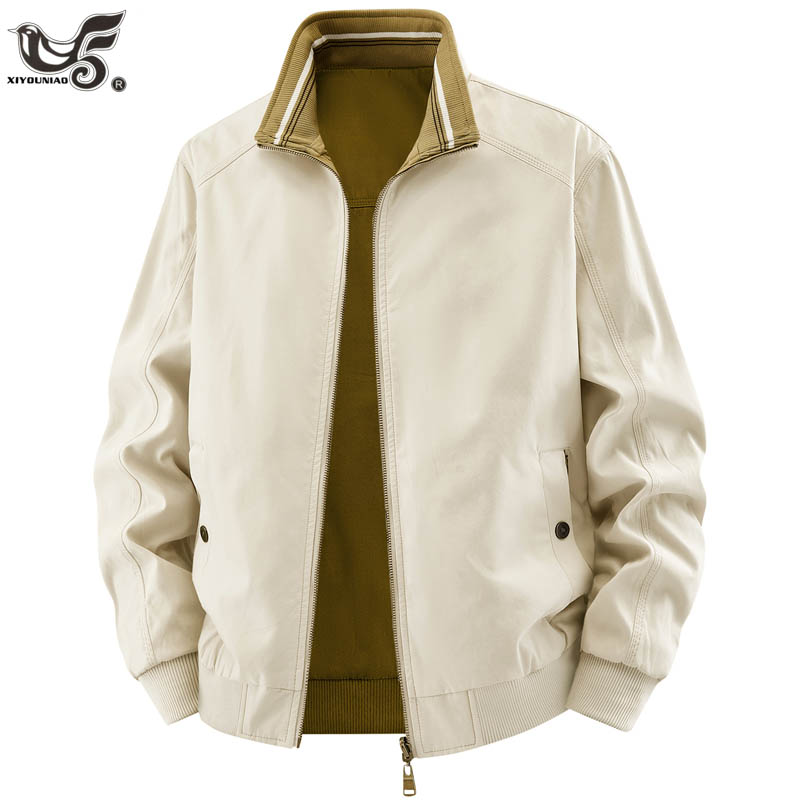 Quality Winter Clothing Bomber Jacket - เสื้อแจ็คเก็ตคุณภาพสูงแบบกลับด้านได้สำหรับผู้ชาย ผ้าฝ้าย 100% เสื้อโค้ทนักบิน เสื้อแจ็คเก็ตบอมเบอร์สไตล์สตรีทแวร์สำหรับฤดูใบไม้ผลิและฤดูหนาว เสื้อผ้าผู้ชาย