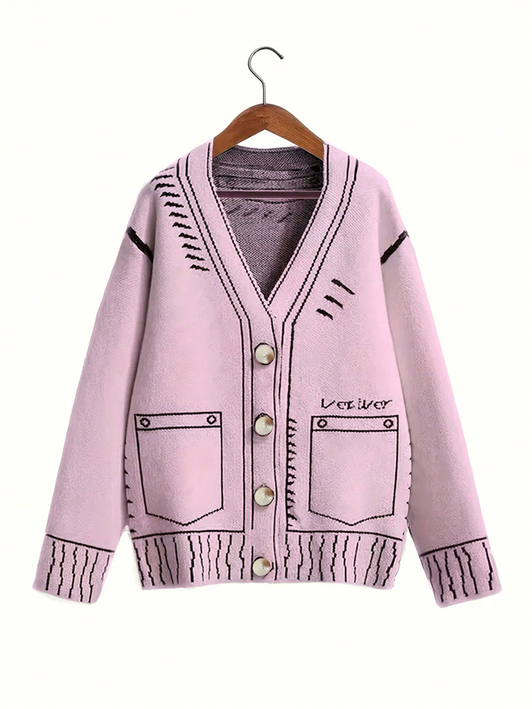 Winter Clothing Stores - PLUS ขนาดผู้หญิงปุ่มเสื้อสเวตเตอร์ถักฤดูใบไม้ร่วงฤดูหนาว Fine Line รูปแบบถักเสื้อสไตล์ Outerwear