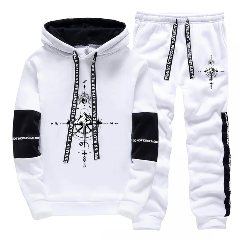Winter Clothing Fashion - ชุดวอร์มผู้ชายแฟชั่นลำลองสำหรับฤดูใบไม้ร่วงและฤดูหนาว เสื้อฮู้ดสำหรับกิจกรรมกลางแจ้ง กีฬา วิ่งจ๊อกกิ้ง เสื้อผ้าลำลองแบบชุดเดี่ยว