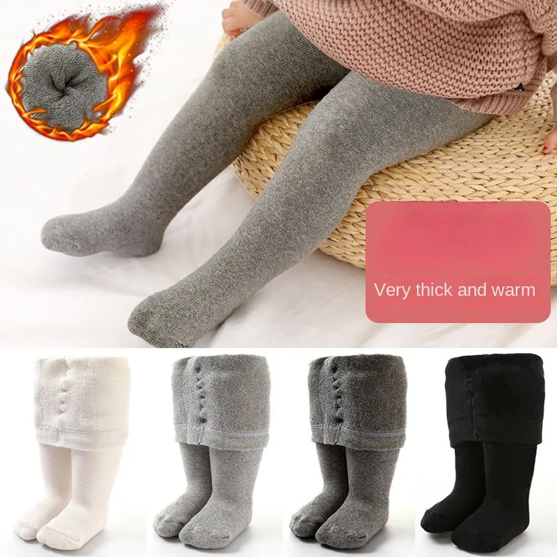 Winter Clothing For Toddlers - เด็กTightsฤดูหนาวฤดูใบไม้ร่วงสีทึบผ้าฝ้ายนุ่มหนาเด็กสาวTightsทารกแรกเกิดเด็กวัยหัดเดินแน่นBoyสาวPantyhoseเสื้อผ้า