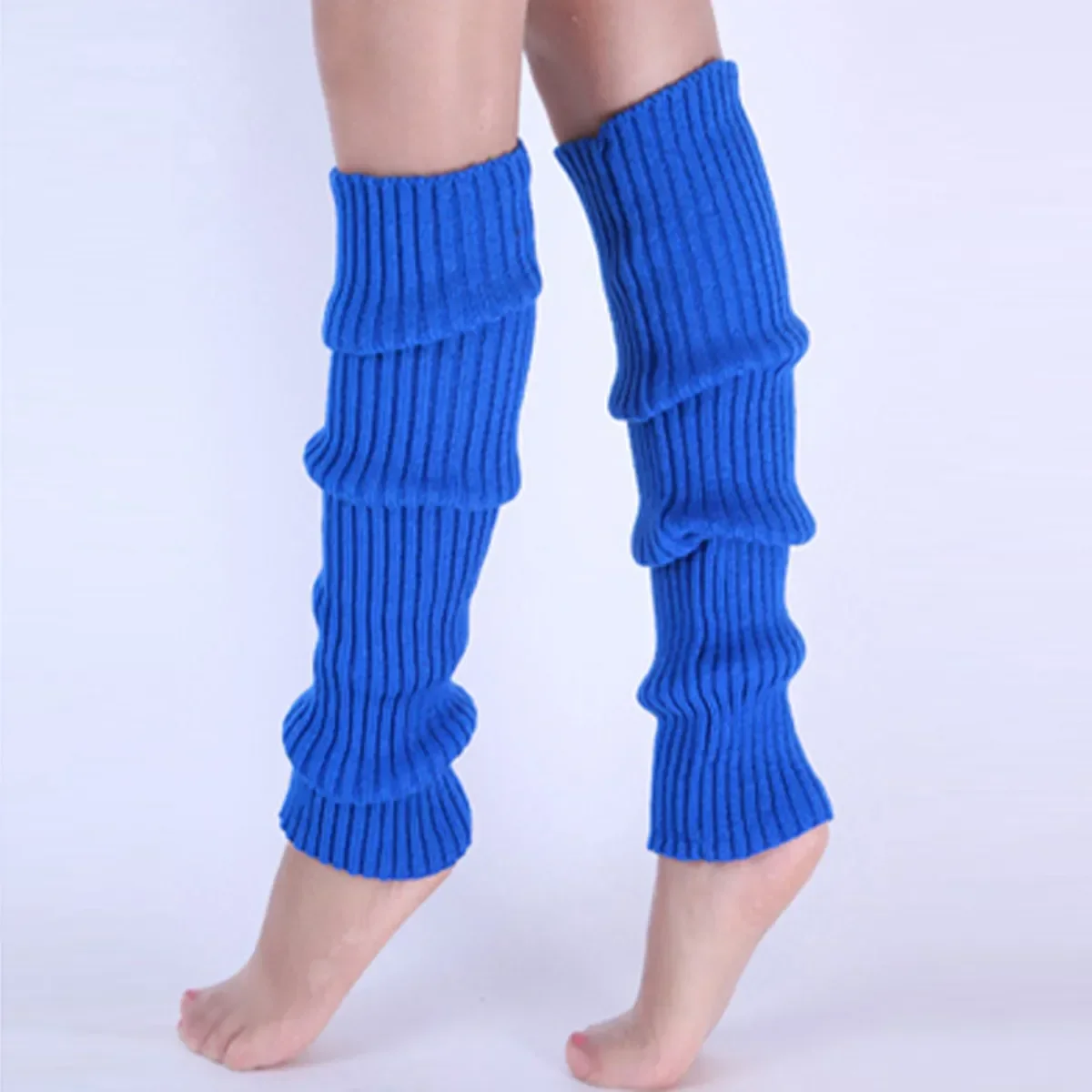 Winter Clothing Leg Warmers - ถุงเท้าถักนิตติ้งกันหนาวสำหรับผู้หญิง ถุงเท้ายาวถึงเข่าแบบมีลายริ้ว ถุงเท้าฤดูหนาวที่สวมใส่สบาย เครื่องแต่งกายแฟชั่นสำหรับขา