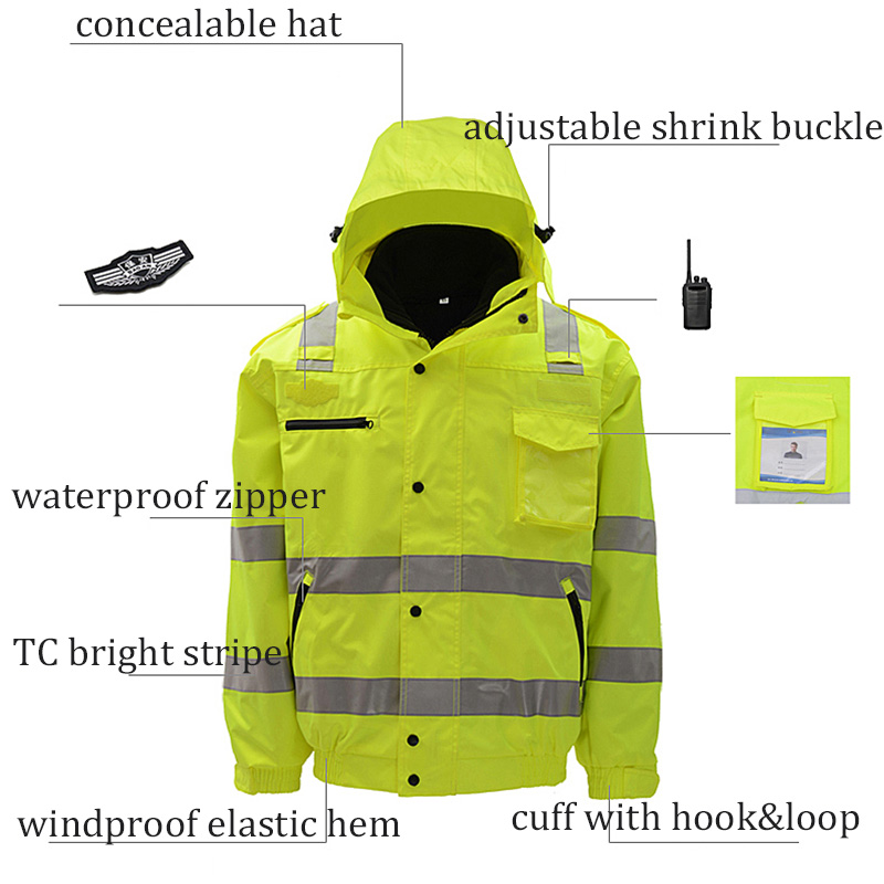 เสื้อแจ็คเก็ตกันน้ํา Hi Vis Wo - Quality Winter Clothing Bomber Jacket บทวิจารณ์และราคา