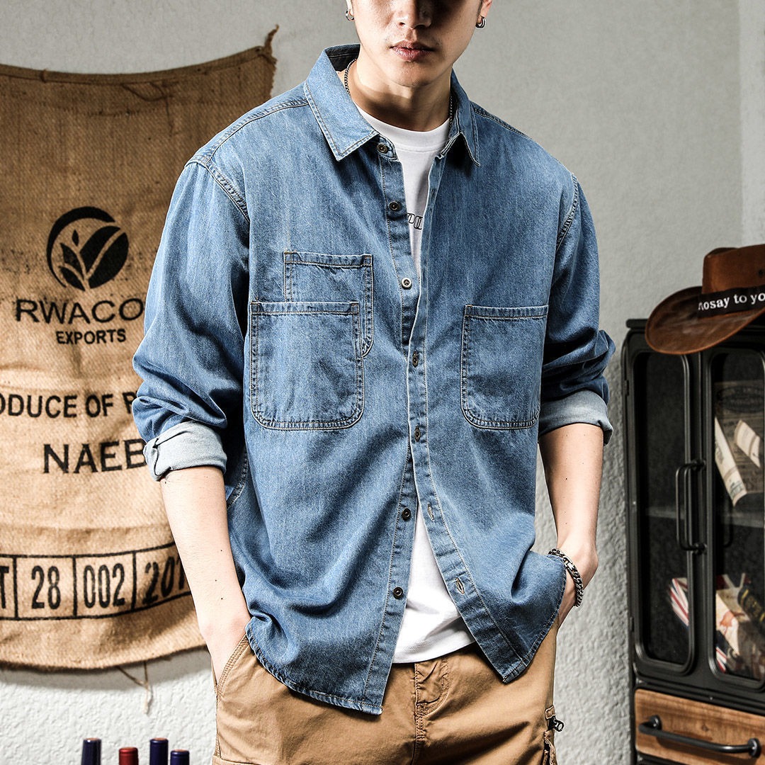 เสื้อเชิ้ตยีนส์แขนยาวสไตล์สปริ - Winter Clothing Stores บทวิจารณ์และราคา