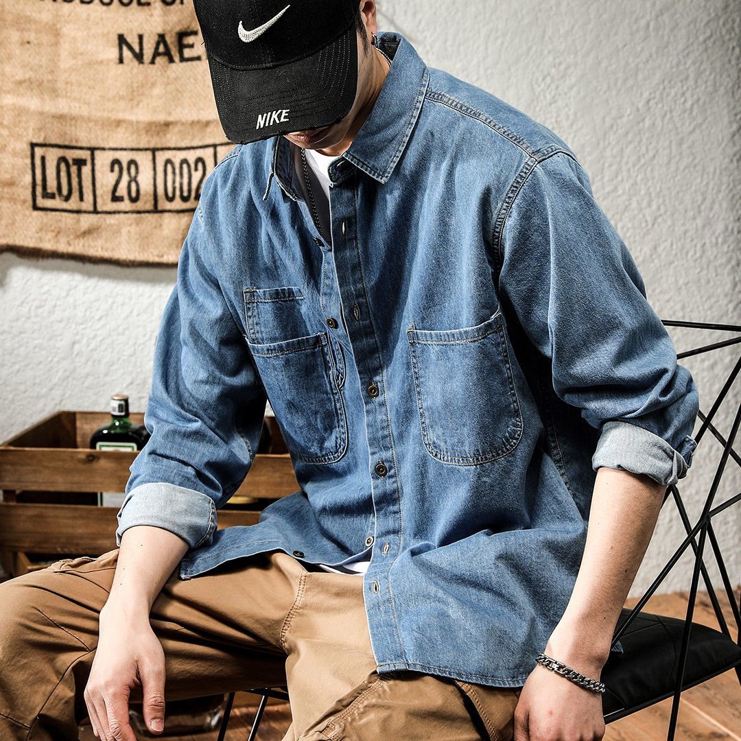 เสื้อเชิ้ตยีนส์แขนยาวสไตล์สปริ - Winter Clothing Stores บทวิจารณ์และราคา