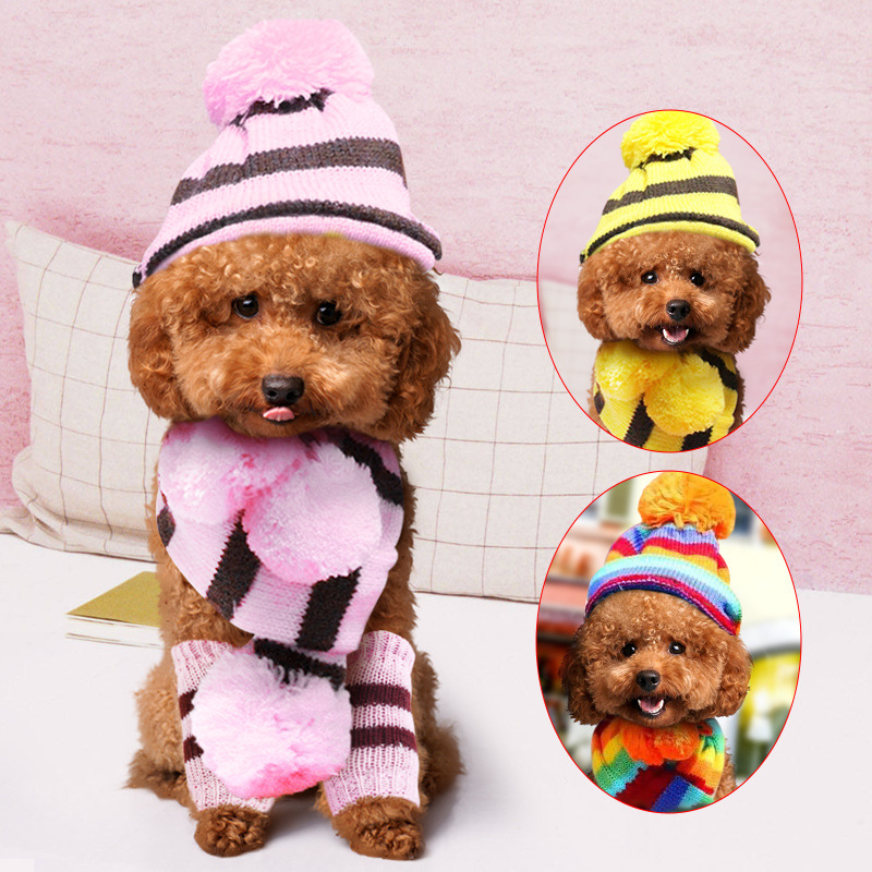 ชุดไหมพรมลายรุ้งสำหรับสุนัข ชุ - Winter Clothing Leg Warmers บทวิจารณ์และราคา