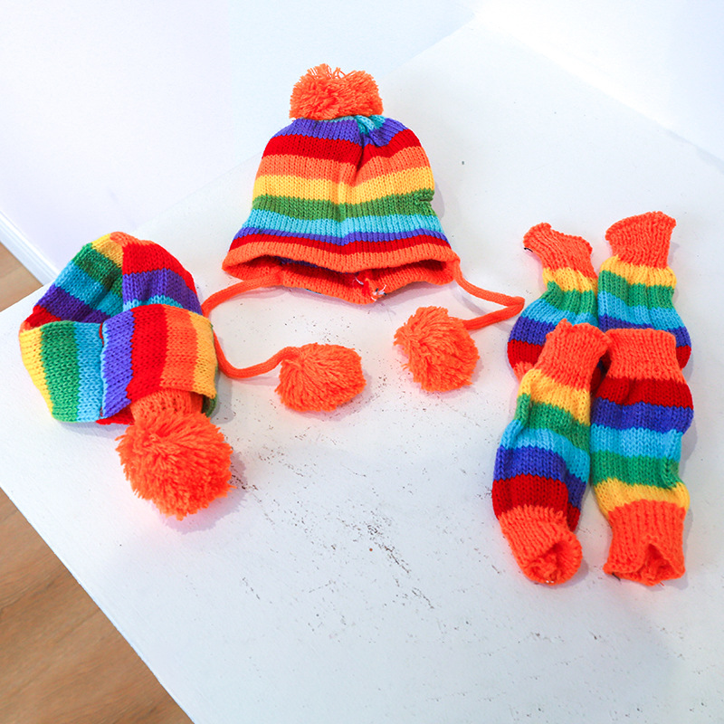 ชุดไหมพรมลายรุ้งสำหรับสุนัข ชุ - Winter Clothing Leg Warmers บทวิจารณ์และราคา