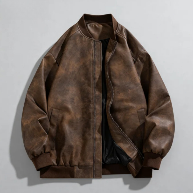 เสื้อแจ็คเก็ตหนังคุณภาพสูงสไตล - Quality Winter Clothing Bomber Jacket บทวิจารณ์และราคา