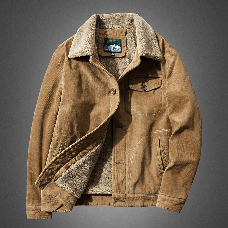 เสื้อแจ็คเก็ตปาร์ก้าผ้าคอร์ดูร - Quality Winter Clothing Bomber Jacket บทวิจารณ์และราคา