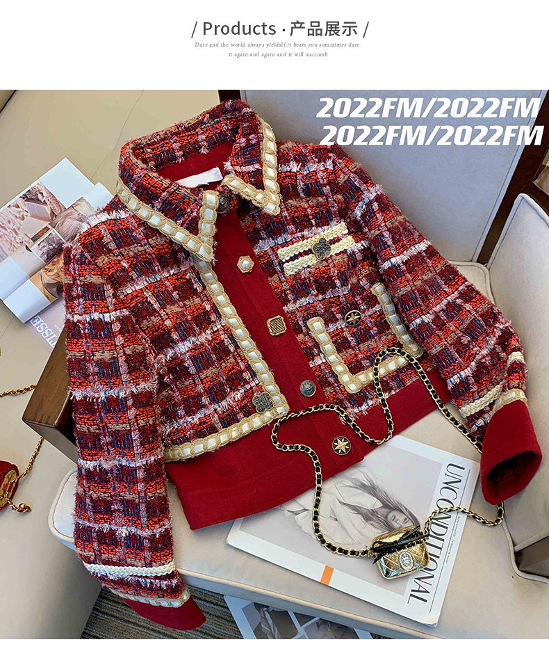ผู้หญิง Tweed สง่างามชุดสีแดง  - Winter Clothing Vintage บทวิจารณ์และราคา