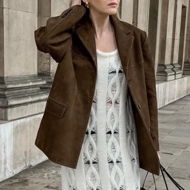 เสื้อแจ็คเก็ตหนังกลับสีพื้นสไต - Winter Clothing Amazon บทวิจารณ์และราคา