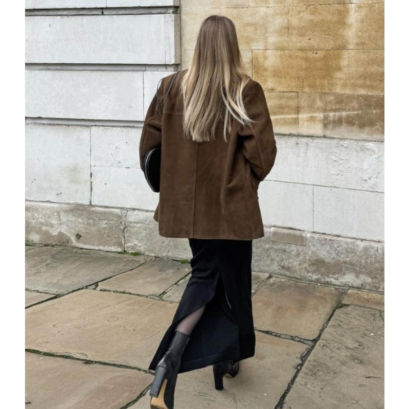 เสื้อแจ็คเก็ตหนังกลับสีพื้นสไต - Winter Clothing Amazon บทวิจารณ์และราคา