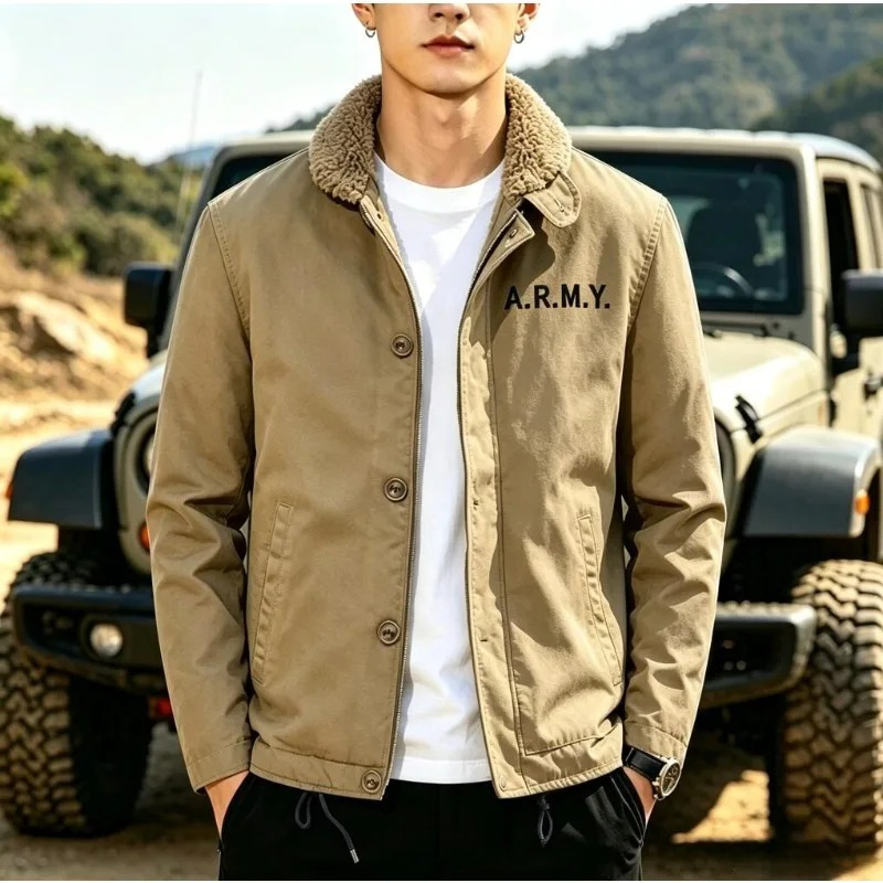 เสื้อโค้ททหารบุขนแกะสำหรับผู้ช - Quality Winter Clothing Bomber Jacket บทวิจารณ์และราคา