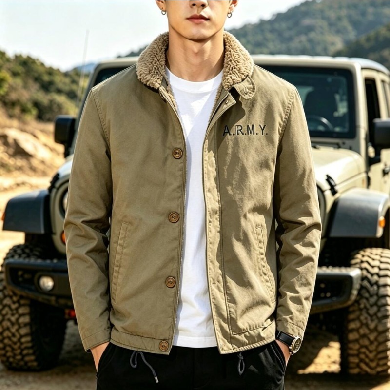 เสื้อโค้ททหารบุขนแกะสำหรับผู้ช - Quality Winter Clothing Bomber Jacket บทวิจารณ์และราคา